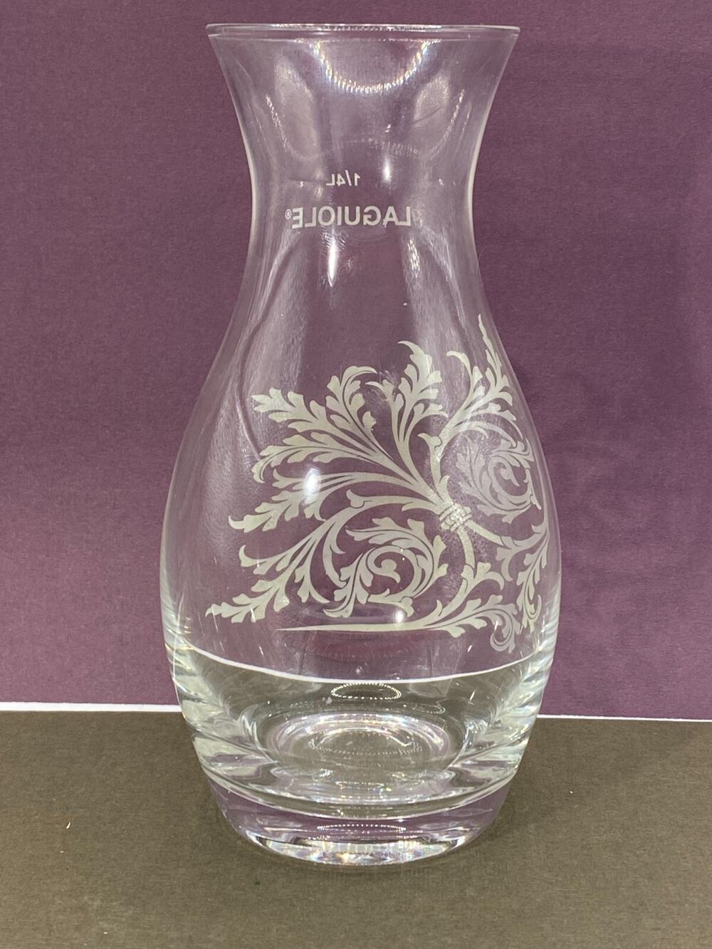 Laguiole Etched Glass Carafe Floral Pattern 1/4 L 8.5 oz Made in France